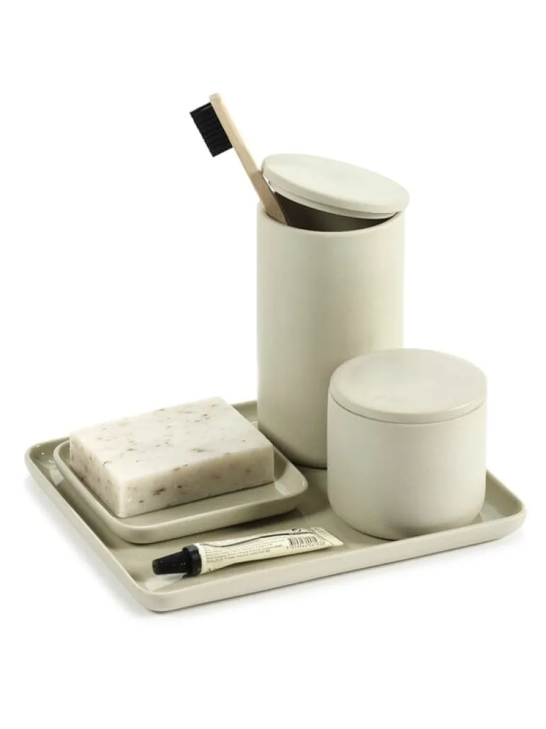 Serax Cose container with lid, round, L, beige