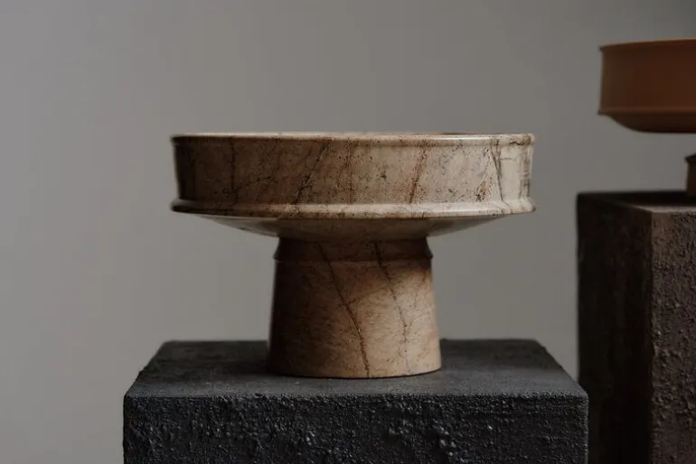 Serax Dune bowl, high, 30,5 cm, brown marble