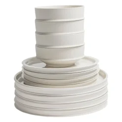 Serax Dune plate set, alabaster, 12 pieces