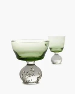 Serax Eternal Snow stem glass, M, green