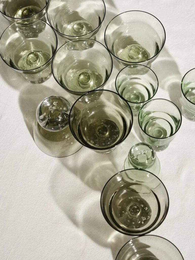 Serax Eternal Snow stem glass, M, green