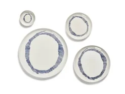 Serax Feast dish, 11,5 cm, 4 pcs, white - blue