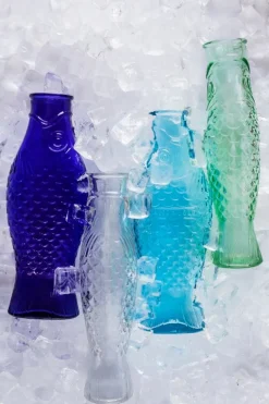 Serax Fish & Fish bottle, cobalt blue