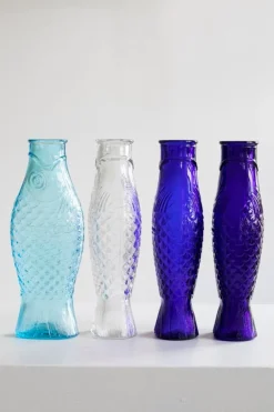 Serax Fish & Fish bottle, cobalt blue