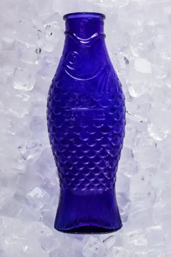 Serax Fish & Fish bottle, cobalt blue