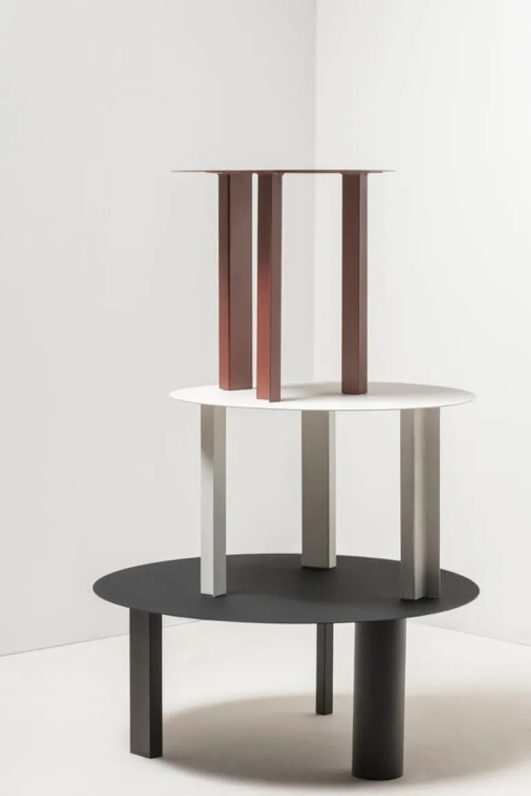 Serax Metal Sculptures side table, L, black tubes
