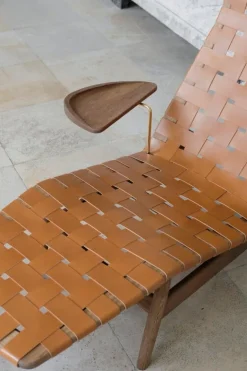 Sibast AV Egoist chaise longue side table, smoked oak