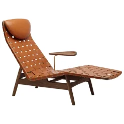 Sibast AV Egoist chaise longue side table, smoked oak