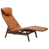 Sibast AV Egoist chaise longue w/ cushion,  smoked oak - brandy leather