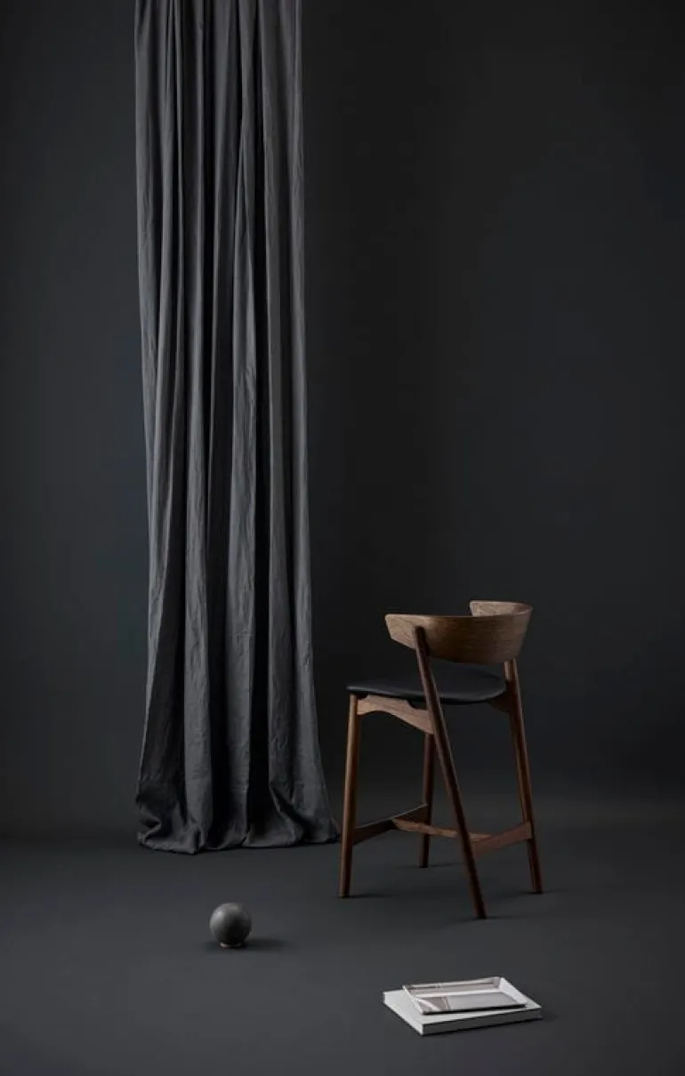 Sibast No 7 bar stool, 65 cm, black - black leather