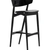 Sibast No 7 bar stool, 75 cm, black - black leather