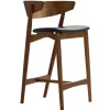 Sibast No 7 bar stool, 65 cm, smoked oak - black leather