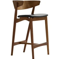 Sibast No 7 bar stool, 65 cm, smoked oak - black leather