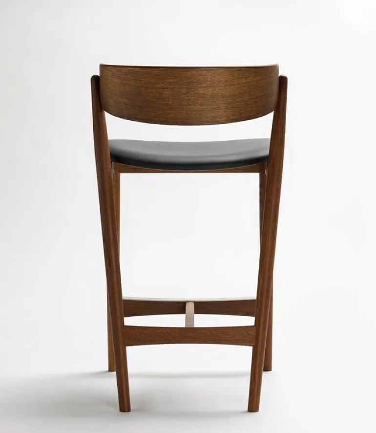 Sibast No 7 bar stool, 65 cm, smoked oak - black leather