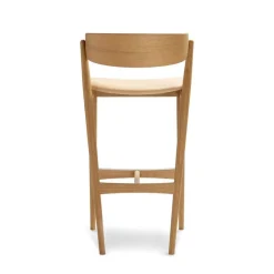 Sibast No 7 bar stool, 75 cm, white lacquered oak - honey leather