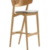 Sibast No 7 bar stool, 75 cm, white lacquered oak - grey Remix 123