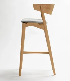 Sibast No 7 bar stool, 75 cm, white lacquered oak - grey Remix 123