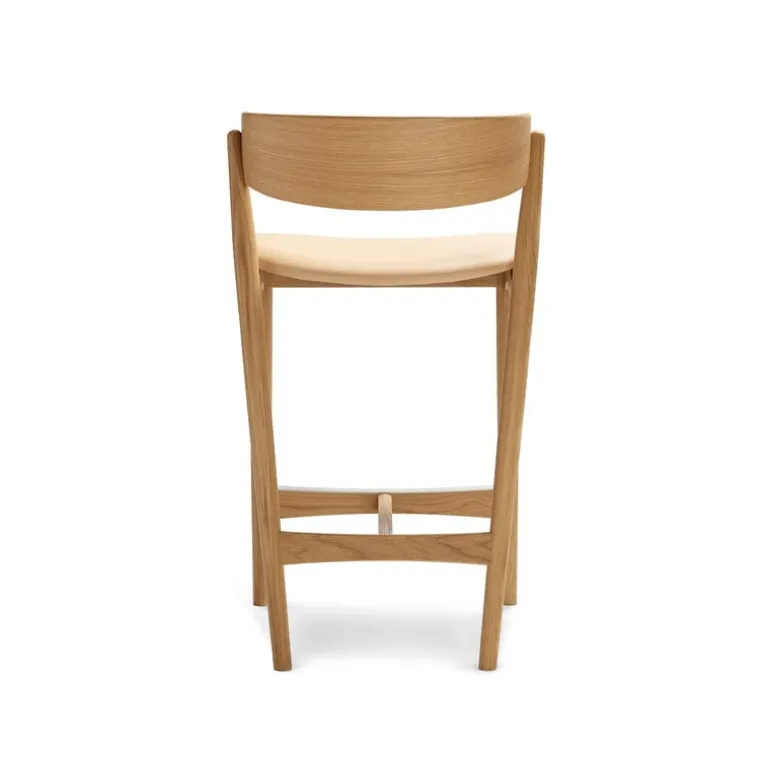 Sibast No 7 bar stool, 65 cm, white lacquered oak - honey leather