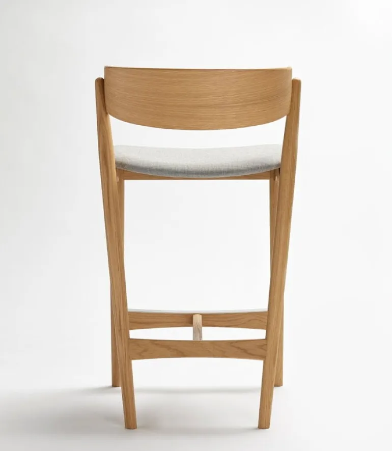 Sibast No 7 bar stool, 65 cm, white lacquered oak - grey Remix 123