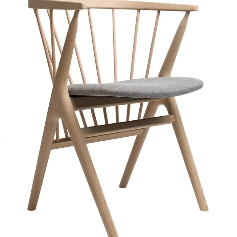 Sibast No 8 chair, soaped oak - grey fabric