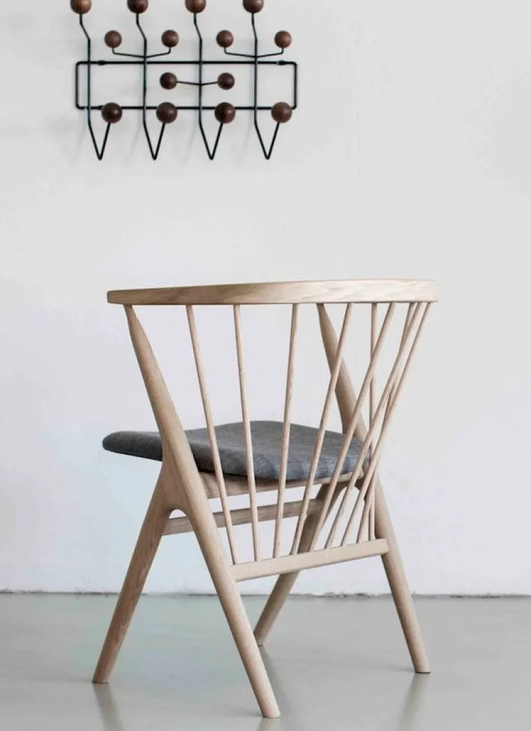 Sibast No 8 chair, soaped oak - grey fabric