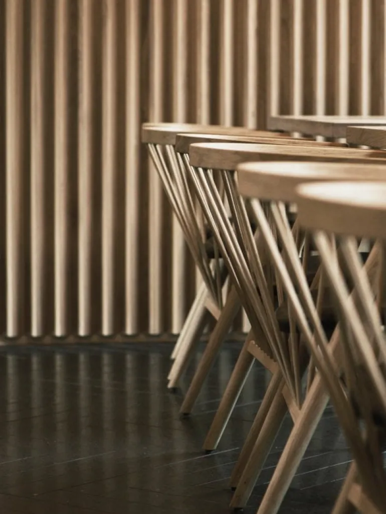 Sibast No 8 chair, soaped oak - grey fabric