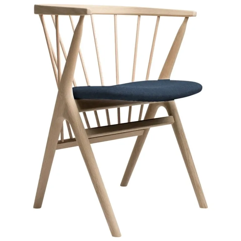 Sibast No 8 chair, soaped oak - blue Remix 873