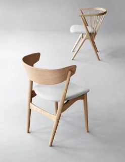 Sibast No 7 chair, soaped oak - grey fabric