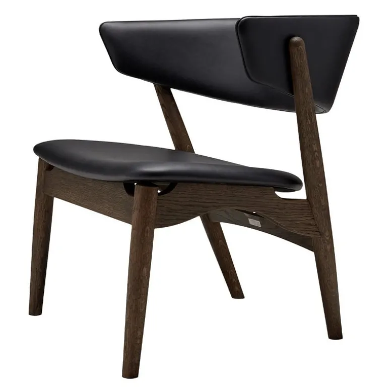 Sibast No 7 Lounge chair, fully upholstered, dark oiled oak - black lea