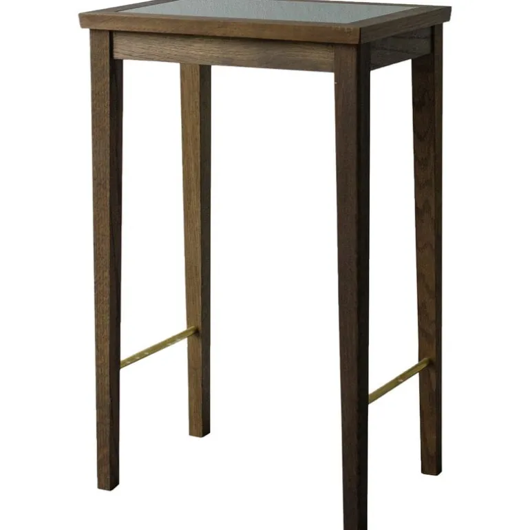 Sibast No 1 side table, 35 x 25 cm, dark oiled oak - black glass