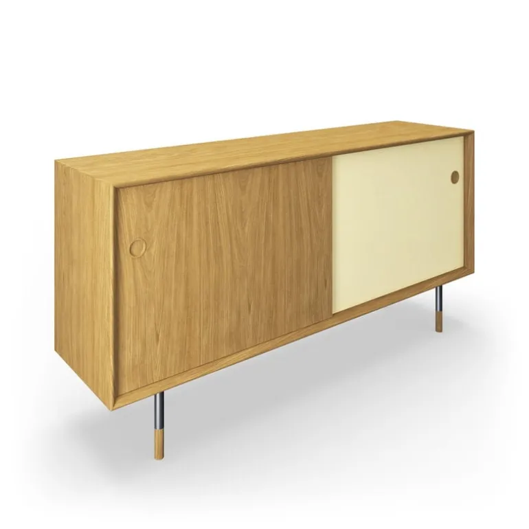 Sibast No 11 sideboard, oiled oak, white - yellow