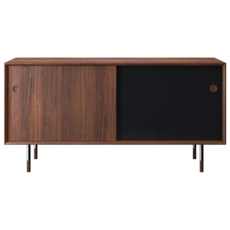 Sibast No 11 sideboard, oiled walnut, black - blue