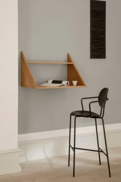 Sibast Piet Hein bar stool with armrest 75 cm, black - black lacquered