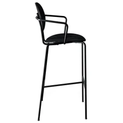 Sibast Piet Hein bar stool with armrest 75 cm, black - black lacquered