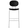 Sibast Piet Hein bar stool 75 cm, chrome - black lacquered oak