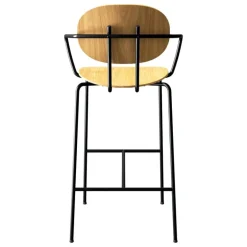 Sibast Piet Hein bar stool with armrest 75 cm, black - oiled oak