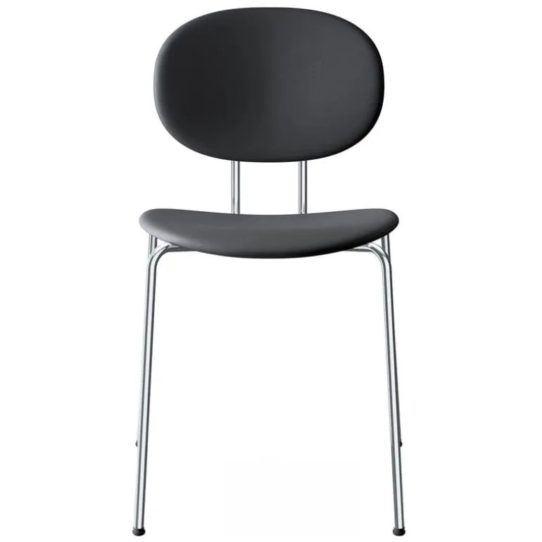Sibast Piet Hein chair, chrome - black aniline leather