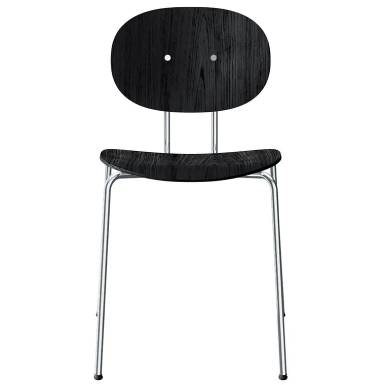 Sibast Piet Hein chair, chrome - black lacquered oak