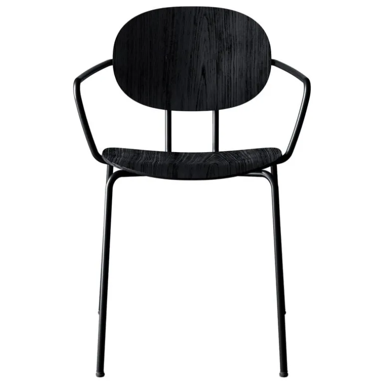 Sibast Piet Hein chair with armrest, black - black lacquered oak