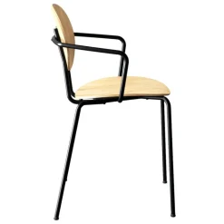 Sibast Piet Hein chair with armrest, black - white lacquered oak