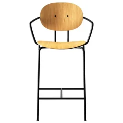 Sibast Piet Hein counter stool with armrest 65 cm, black - oiled oak