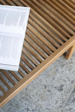 Sibast RIB daybed lounger, teak - stainless steel