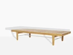 Sibast RIB daybed lounger, teak - stainless steel