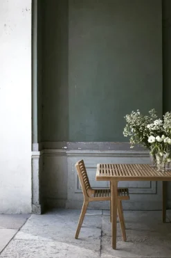 Sibast RIB dining table, 180 x 100 cm, teak - stainless steel