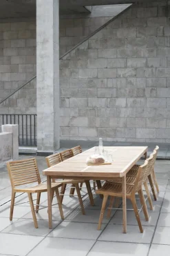 Sibast RIB dining table, 180 x 100 cm, teak - stainless steel