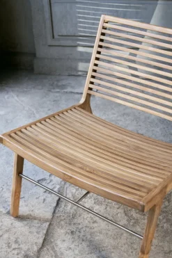 Sibast RIB lounge chair, teak - stainless steel