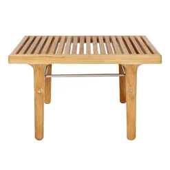 Sibast RIB lounge table, 60 x 60 cm, teak - stainless steel