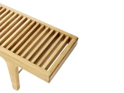 Sibast RIB low bench, teak - stainless steel