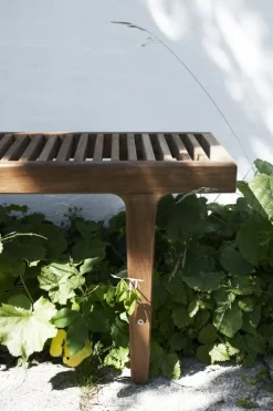 Sibast RIB low bench, teak - stainless steel