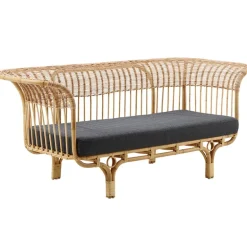 Sika-Design Belladonna sofa, natural rattan - dark grey